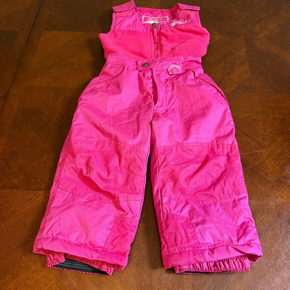 Snow Suit Overalls Girl's Toddler Size 2T Weatherproof ki Bib